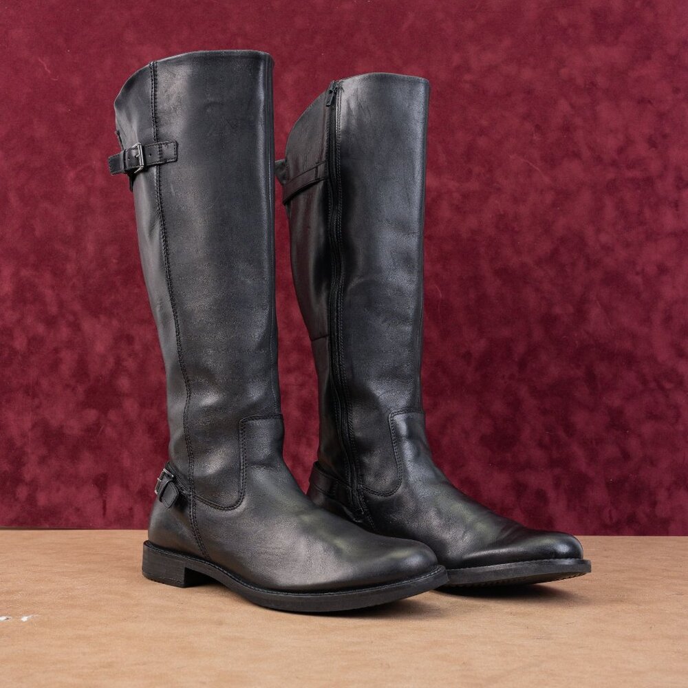 Ecco Black Leather Combat Boots